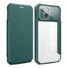 For iPhone 13 Magnetic Flip Leather Phone Case(Dark Green) - 1