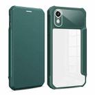 For iPhone XR Magnetic Flip Leather Phone Case(Dark Green) - 1