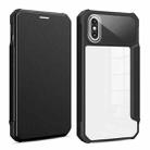 For iPhone X / XS Magnetic Flip Leather Phone Case(Black) - 1