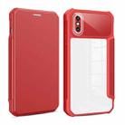 For iPhone X / XS Magnetic Flip Leather Phone Case(Red) - 1