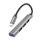 hoco HB26 Type-C / USB-C to USB 3.0+USB 2.0*3 4 In 1 Converter Adapter(Tarnish) - 1