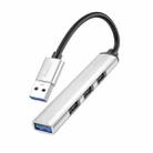 hoco HB26 USB to USB 3.0+USB 2.0*3 4 In 1 Converter Adapter(Silver) - 1