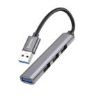 hoco HB26 USB to USB 3.0+USB 2.0*3 4 In 1 Converter Adapter(Tarnish) - 1