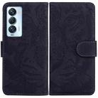 For Tecno Camon 18 Premier Tiger Embossing Pattern Horizontal Flip Leather Phone Case(Black) - 1