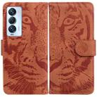 For Tecno Camon 18 Premier Tiger Embossing Pattern Horizontal Flip Leather Phone Case(Brown) - 1