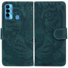 For Tecno Camon 18i Tiger Embossing Pattern Horizontal Flip Leather Phone Case(Green) - 1