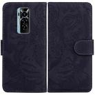 For Tecno Phantom X Tiger Embossing Pattern Horizontal Flip Leather Phone Case(Black) - 1