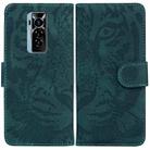 For Tecno Phantom X Tiger Embossing Pattern Horizontal Flip Leather Phone Case(Green) - 1