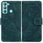 For Tecno Pop 5 LTE BD4 Tiger Embossing Pattern Horizontal Flip Leather Phone Case(Green) - 1