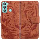 For Tecno Pop 5 LTE BD4 Tiger Embossing Pattern Horizontal Flip Leather Phone Case(Brown) - 1