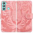 For Tecno Pop 5 LTE BD4 Tiger Embossing Pattern Horizontal Flip Leather Phone Case(Pink) - 1