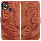 For Tecno Pop 5P Tiger Embossing Pattern Horizontal Flip Leather Phone Case(Brown) - 1