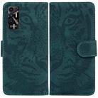 For Tecno Pova 2 Tiger Embossing Pattern Horizontal Flip Leather Phone Case(Green) - 1