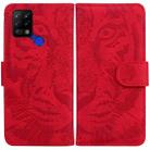 For Tecno Pova LD7 Tiger Embossing Pattern Horizontal Flip Leather Phone Case(Red) - 1