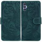 For Tecno Spark 8P Tiger Embossing Pattern Horizontal Flip Leather Phone Case(Green) - 1