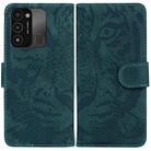 For Tecno Spark Go 2022 / Spark 8C Tiger Embossing Pattern Horizontal Flip Leather Phone Case(Green) - 1