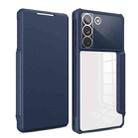 For Samsung Galaxy S21 5G Magnetic Flip Leather Phone Case(Blue) - 1