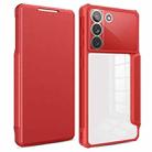 For Samsung Galaxy S21 5G Magnetic Flip Leather Phone Case(Red) - 1