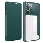 For Samsung Galaxy S21+ 5G Magnetic Flip Leather Phone Case(Dark Green) - 1