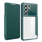 For Samsung Galaxy S21 Ultra 5G Magnetic Flip Leather Phone Case(Dark Green) - 1