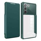 For Samsung Galaxy S22 5G Magnetic Flip Leather Phone Case(Dark Green) - 1