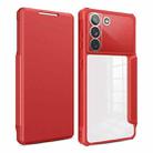 For Samsung Galaxy S22+ 5G Magnetic Flip Leather Phone Case(Red) - 1