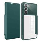 For Samsung Galaxy S22+ 5G Magnetic Flip Leather Phone Case(Dark Green) - 1