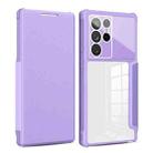 For Samsung Galaxy S22 Ultra 5G Magnetic Flip Leather Phone Case(Purple) - 1