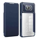 For Xiaomi Poco X3 Magnetic Flip Leather Phone Case(Blue) - 1