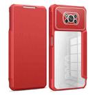 For Xiaomi Poco X3 Magnetic Flip Leather Phone Case(Red) - 1