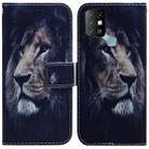 For Infinix Hot 10 X682 Coloured Drawing Leather Phone Case(Lion) - 1