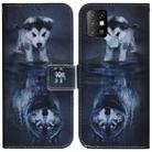 For Infinix Hot 10 X682 Coloured Drawing Leather Phone Case(Wolf and Dog) - 1