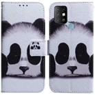 For Infinix Hot 10 X682 Coloured Drawing Leather Phone Case(Panda) - 1