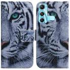 For Infinix Hot 11 X662 Coloured Drawing Leather Phone Case(Tiger) - 1