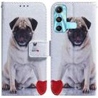 For Infinix Hot 11 X662 Coloured Drawing Leather Phone Case(Pug) - 1