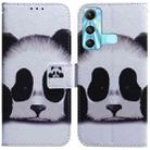 For Infinix Hot 11 X662 Coloured Drawing Leather Phone Case(Panda) - 1