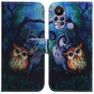 For Infinix Hot 11s X6812 Coloured Drawing Leather Phone Case(Oil Painting Owl) - 1