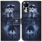 For Infinix Hot 11S NFC X6812B Coloured Drawing Leather Phone Case(Wolf and Dog) - 1