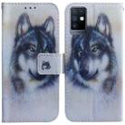 For Infinix Note 10 X693 Coloured Drawing Leather Phone Case(White Wolf) - 1