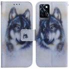 For Infinix Note 10 Pro X695 Coloured Drawing Leather Phone Case(White Wolf) - 1