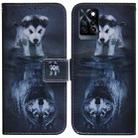 For Infinix Note 10 Pro X695 Coloured Drawing Leather Phone Case(Wolf and Dog) - 1