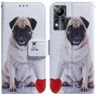 For Infinix Note 11 Coloured Drawing Leather Phone Case(Pug) - 1