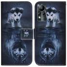 For Infinix Note 11 Coloured Drawing Leather Phone Case(Wolf and Dog) - 1