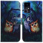 For Infinix Zero X / X Pro Coloured Drawing Leather Phone Case(Oil Painting Owl) - 1