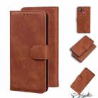 For Tecno Pop 4 Skin Feel Pure Color Flip Leather Phone Case(Brown) - 1