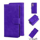 For Tecno Camon 17P Skin Feel Pure Color Flip Leather Phone Case(Purple) - 1