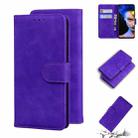 For Blackview A60 Skin Feel Pure Color Flip Leather Phone Case(Purple) - 1