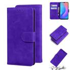 For Blackview A60 Pro Skin Feel Pure Color Flip Leather Phone Case(Purple) - 1