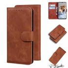 For Blackview A80 Skin Feel Pure Color Flip Leather Phone Case(Brown) - 1