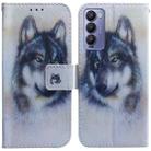 For Tecno Camon 18 / 18P Coloured Drawing Leather Phone Case(White Wolf) - 1